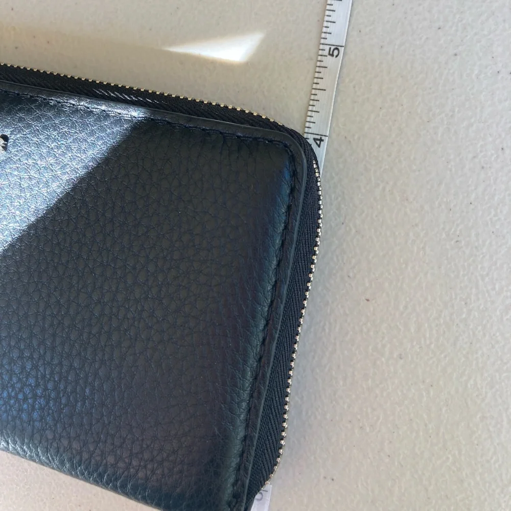 Michael Kors Black Pebbled Leather Large Zipper Wallet Wristlet Silver Hardware